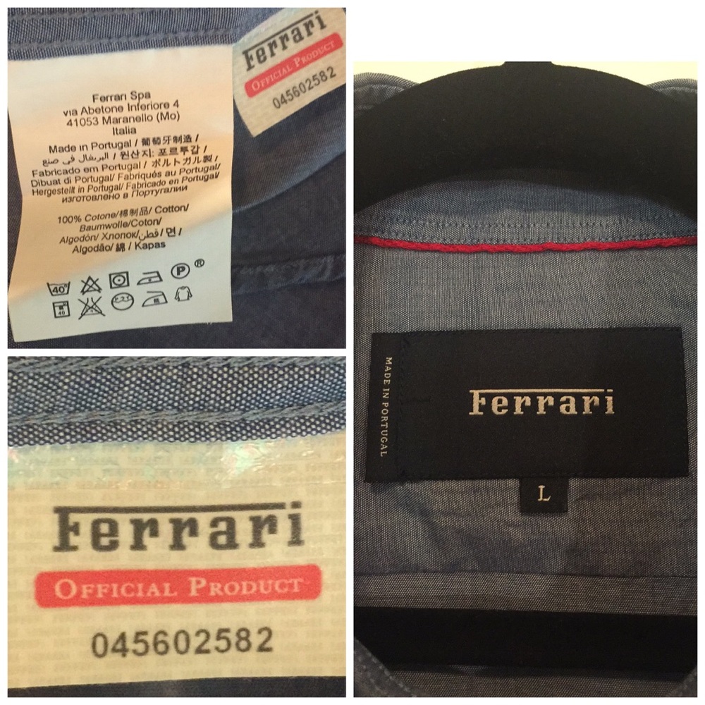 🆕NWT Men's Ferrari French Collar Chambrey Shirt - Picture 5 of 8